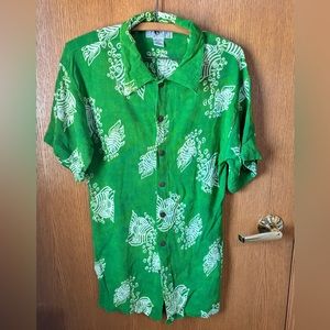 Vintage Daily Planet Fish Print Shirt